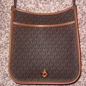 Michael Kors Dark Brown and Tan Messenger Bag